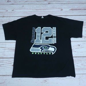 Seattle Seahawks Tee Shirt 12th Man Size 2XL XXL Black